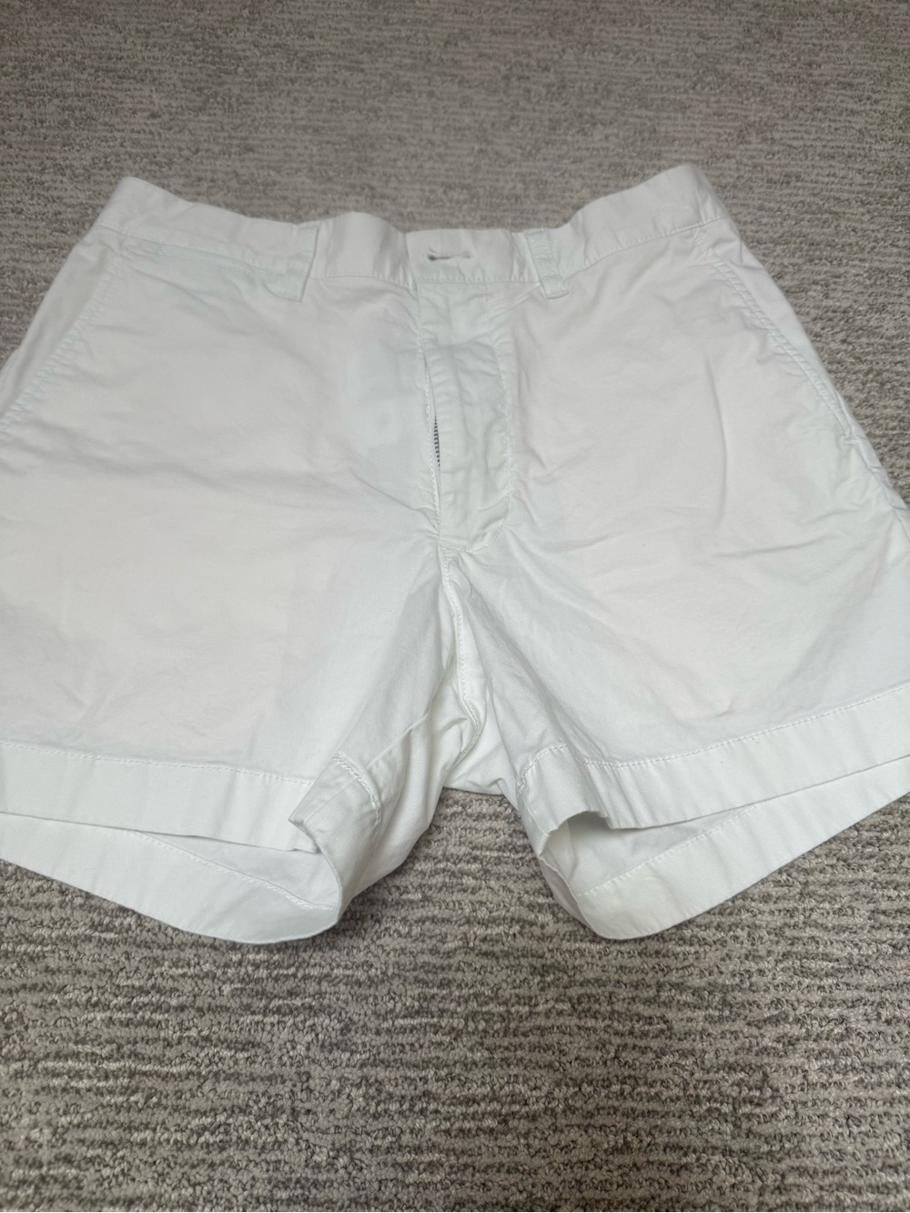 J. Crew White Flat Front Cotton Shorts